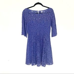Vintage Free People Blue Lace Gypsy Mountain Mini Dress